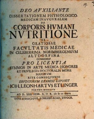 Diss. physiolog. med. inaug. de corporis humani nutritione