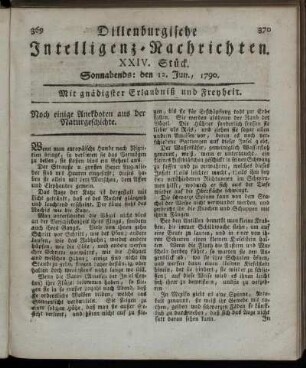 XXIV. Stück. Sonnabends: den 12. Jun., 1790.