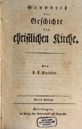 Grundriß der Geschichte der christlichen Kirche
