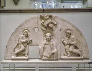 Heilige Cäcilia mit Siegespalme umgeben von Tiburtius und Valerianus