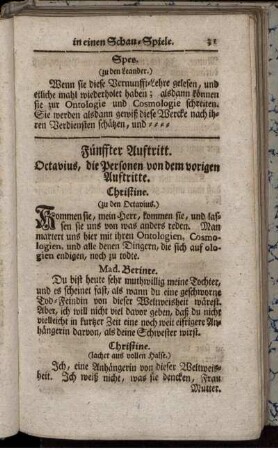 Fünffter Auftritt. Octavius, die Personen von dem vorigen Auftritte.
