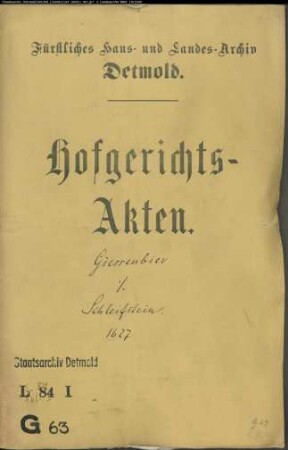 Giessenbier (Gießenbier, Geißenbier), Antons Witwe und Consort. gegen Witwe Schleifstein (Schliepstein), jetzt Jobst Boeckhorns (Bökhorn) Hausfrau zu Herford - Rückständige Zinsen