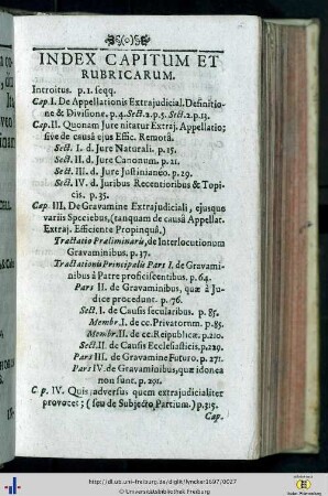 Index Capitum et Rubricarum