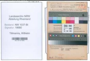 Entnazifizierung Wilhelm Tillmanns , geb. 14.01.1894 (Werkmeister)