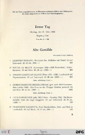 Alte Gemälde (Nr. 1-54)