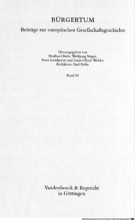 Frauen und Männer des Bürgertums : eine Familiengeschichte (1750 - 1850)