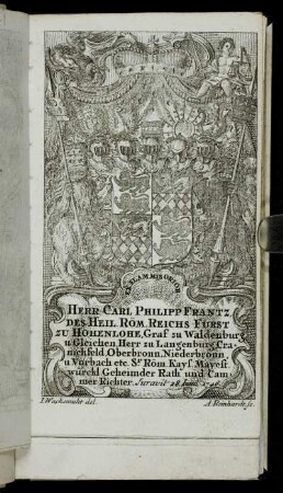 Herr Carl Philipp Frantz...Furst zu Hohenlohe,[...] - Herr Carl...Graf zu Wied,[...]