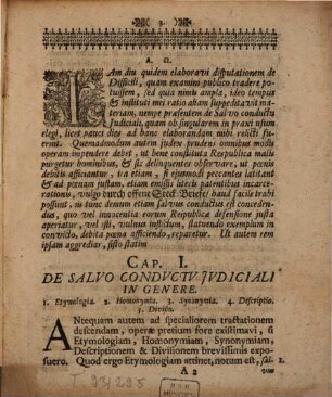 Disputatio Inauguralis De Salvo Conductu Iudiciali : quam ex Magnifici Iureconsultorum Ordinis iussu in Celeberrima Noricorum Universitate ... solenni et publico Eruditorum examini subiecit Andreas Weßer, Ronnenburgo Misnicus ...