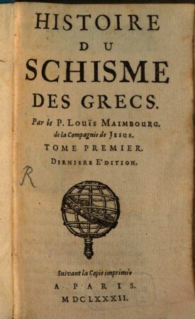 Histoire Du Schisme Des Grecs, 1