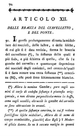 Articolo XII. Delle Braccia Del Cervelletto, E Del Ponte.