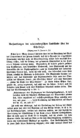 Verhandlungen der württembergischen Landstände über die Schulfrage : Berichte