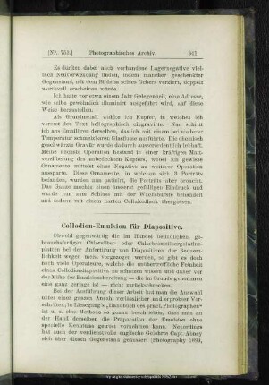 Collodion-Emulsion für Diapositive