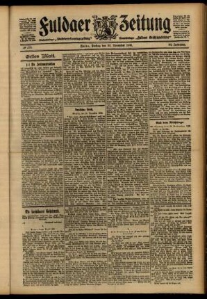 Erste Ausgabe vom Freitag, den 30. November 1906.