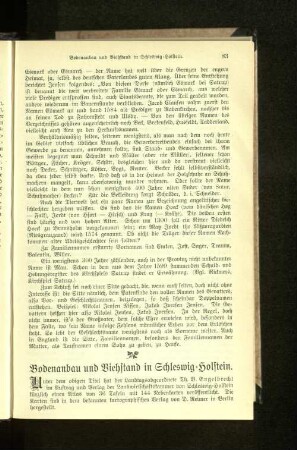 Bodenanbau und Viehstand in Schleswig=Holstein.