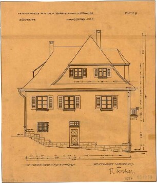 Fischer, Theodor; Stuttgart; Erlöserkirche - Südseite (Ansicht)