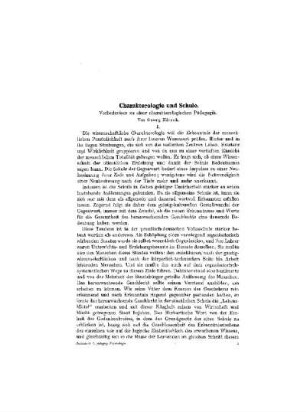 Charakterologie und Schule : Vorbedenken zu einer charakterologischen Pädagogik