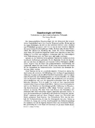 Charakterologie und Schule : Vorbedenken zu einer charakterologischen Pädagogik
