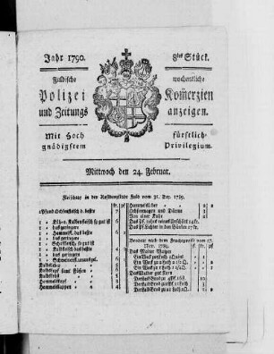8tes Stück., Ausgabe vom 24. Februar 1790