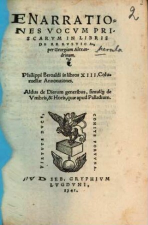 Enarrationes vocum priscarum in Libris de Re Rustica