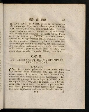 27-36, Cap. II. De Therapevtica Tympanitae Tractatione.