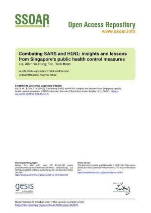 Combating SARS and H1N1: insights and lessons from Singapore's public health control measures