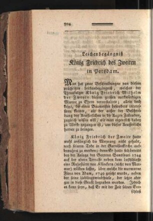 Leichenbegängniß König Friedrich des Zweiten in Potsdam