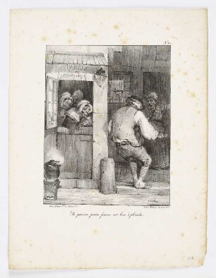 Bezechter Ehemann, Blatt 10 der Folge "Lithographische Skizzen"