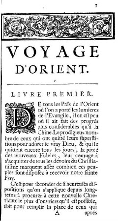 Voyage d'Orient. Livre prémier