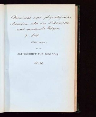 Chemische und physiologische Studien über das Phlorhizin und verwandte Körper : erste Mittheilung