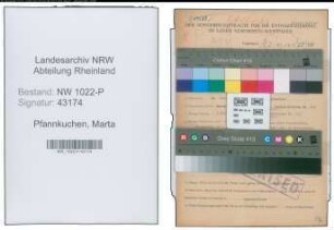Entnazifizierung Marta Pfannkuchen , geb. 22.07.1880 (Kaufmaennische Angestellte)