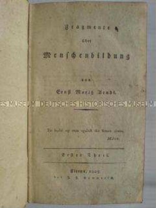 Fragmente über Menschenbildung