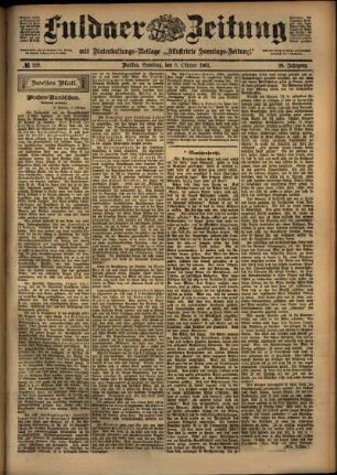 Zweite Ausgabe vom Samstag, den 05. Oktober 1901.