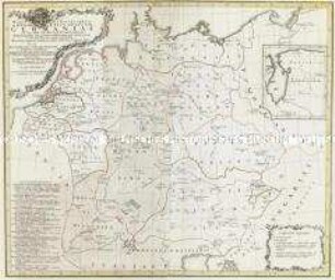 Mappa chorographica Omnium Episcopatuum Germaniae ab Ac. MD ad MDCCLX existentium. Mit einer Nebenkarte: Provincia Rigensis