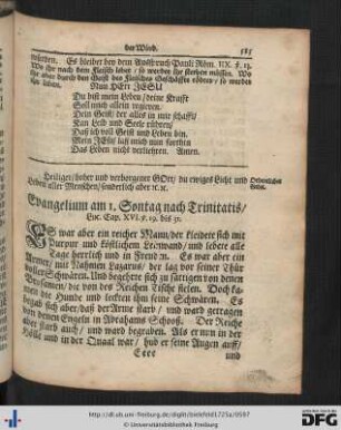 Am 1. Sontag nach Trinitatis - Am 5. Sontag nach Trinitatis.