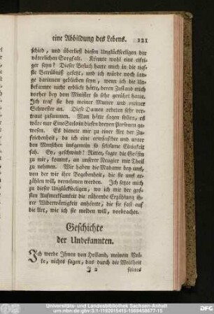 Geschichte der Unbekannten.