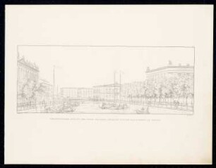 Neuer Packhof auf der Museumsinsel, Berlin: Perspektivische Ansicht von der Schlossbrücke aus (aus: Sammlung Architektonischer Entwürfe, Berlin 1858)