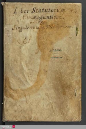 18/70 - Liber unus de omnibus statutis et professionibus