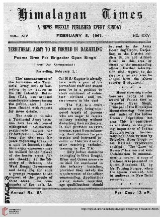 No. XXV (05 February 1961)