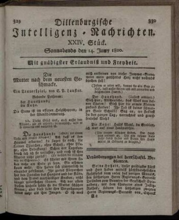 XXIV. Stück. Sonnabends den 14. Juny 1800.