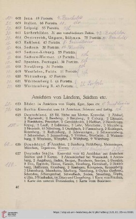 Ansichten von Ländern, Städten etc. (Nr. 623-642)