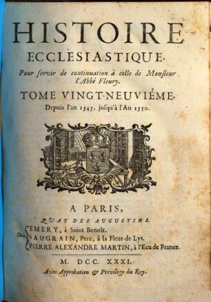 Histoire ecclésiastique. 29, Depuis l'an 1545. jusqu'à l'an 1550