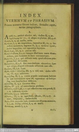 Index Verborum Et Phrasium