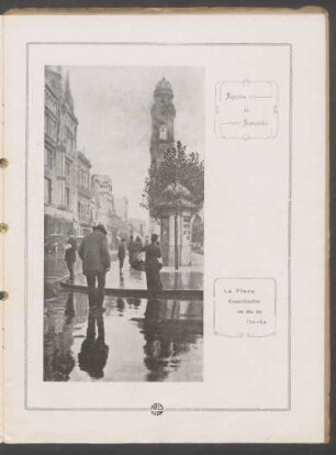 Aspectos de Montevideo : La Plaza Constitución en día de lluvia - [Fotografía]