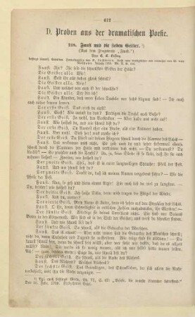 D. Proben aus der dramatischen Poesie