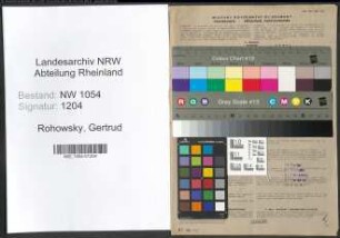 Entnazifizierung Gertrud Rohowsky , geb. 13.01.1897 ()