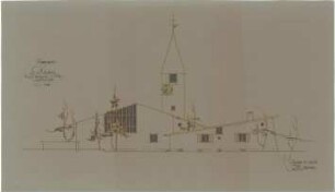 Gsaenger, Gustav; Blaichach / Allgäu (Bayern); Ev. Kirche - Vorprojekt, Westseite (Ansicht)