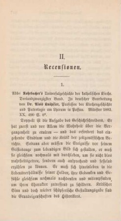 318-323 [Rezension] Rohrbacher, René François, Abbé Rohrbachers Universalgeschichte der katholischen Kirche