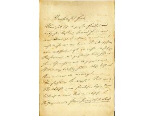 Originalbrief Ferdinand Hillers an Alwine Schroedter, geschrieben in Köln