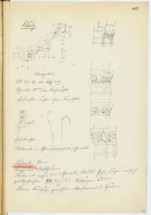 Marienkirche, Klütz: Details (aus: Skizzen- und Fotoalbum 9)