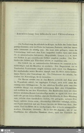 Ausmittelung des Alkohols und Chloroforms